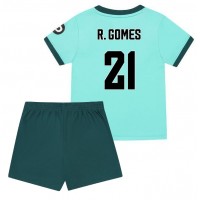 Stroje piłkarskie Wolves Rodrigo Gomes #21 Koszulka Wyjazdowej dla dzieci 2025-26 Krótki Rękaw (+ szorty)